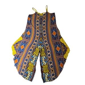Orange and yellow MSK boho jumpsuit with crisscross back detail #festivalvibes